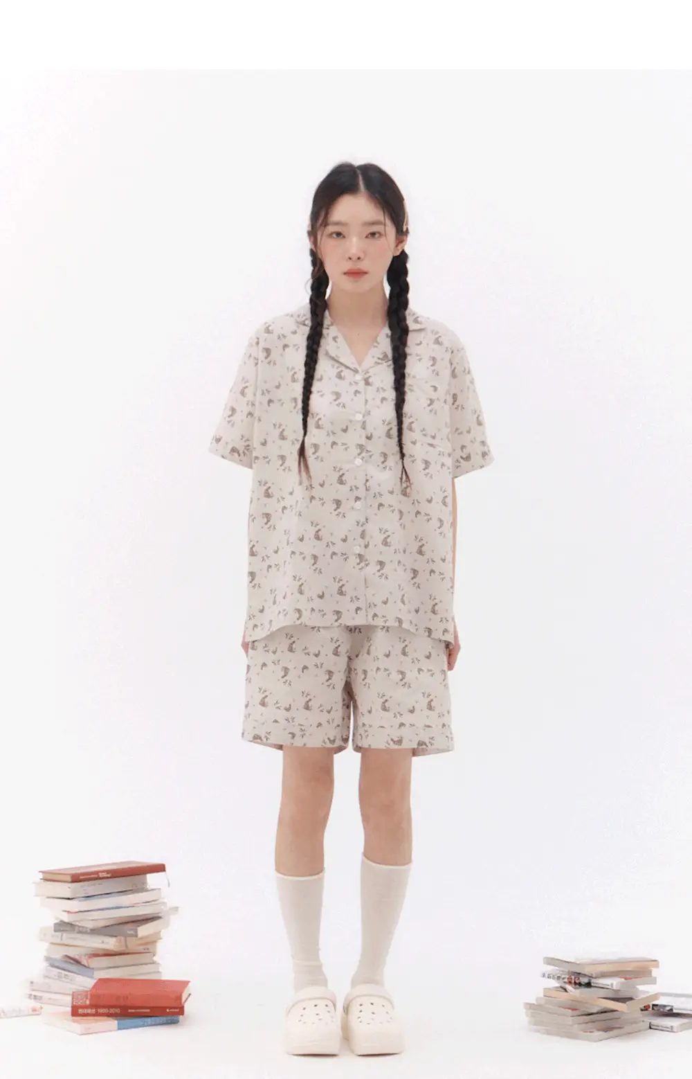 오프아워 드리미두들스 괴도토끼 반팔 잠옷 세트 (M / L / XL) 상세페이지 12
