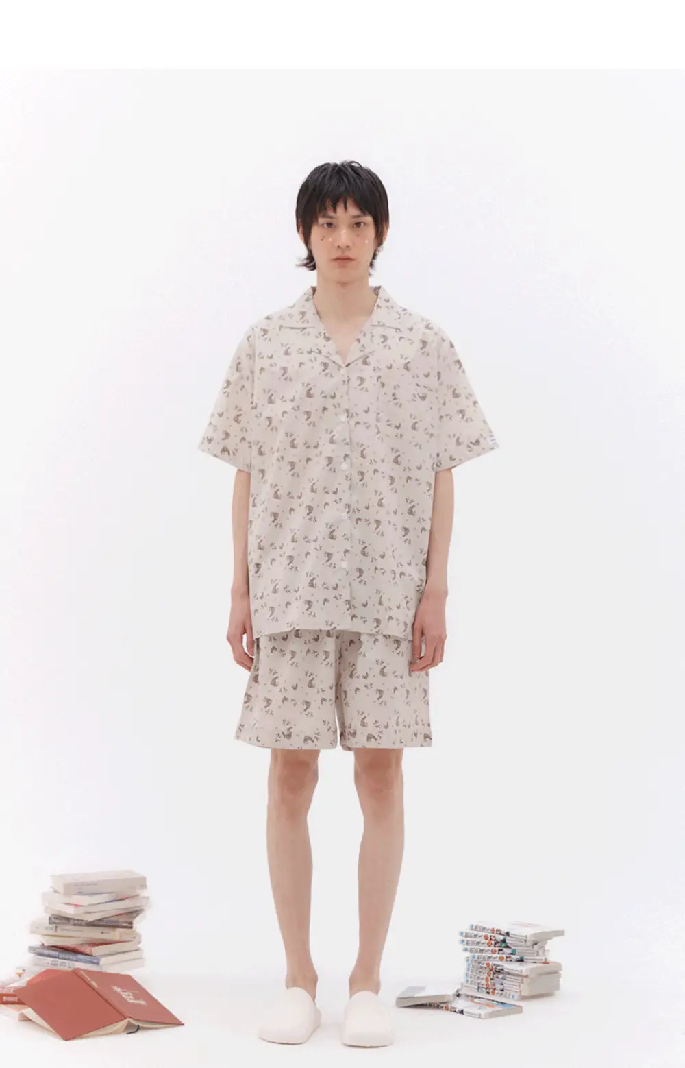 오프아워 드리미두들스 괴도토끼 반팔 잠옷 세트 (M / L / XL) 상세페이지 13