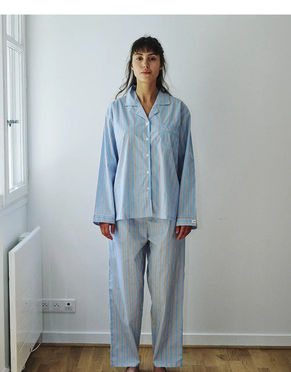 오프아워 러스트러스 코튼블렌드 긴팔 잠옷 세트 블루 3종 택 1 (M / L / XL) 상세페이지 28