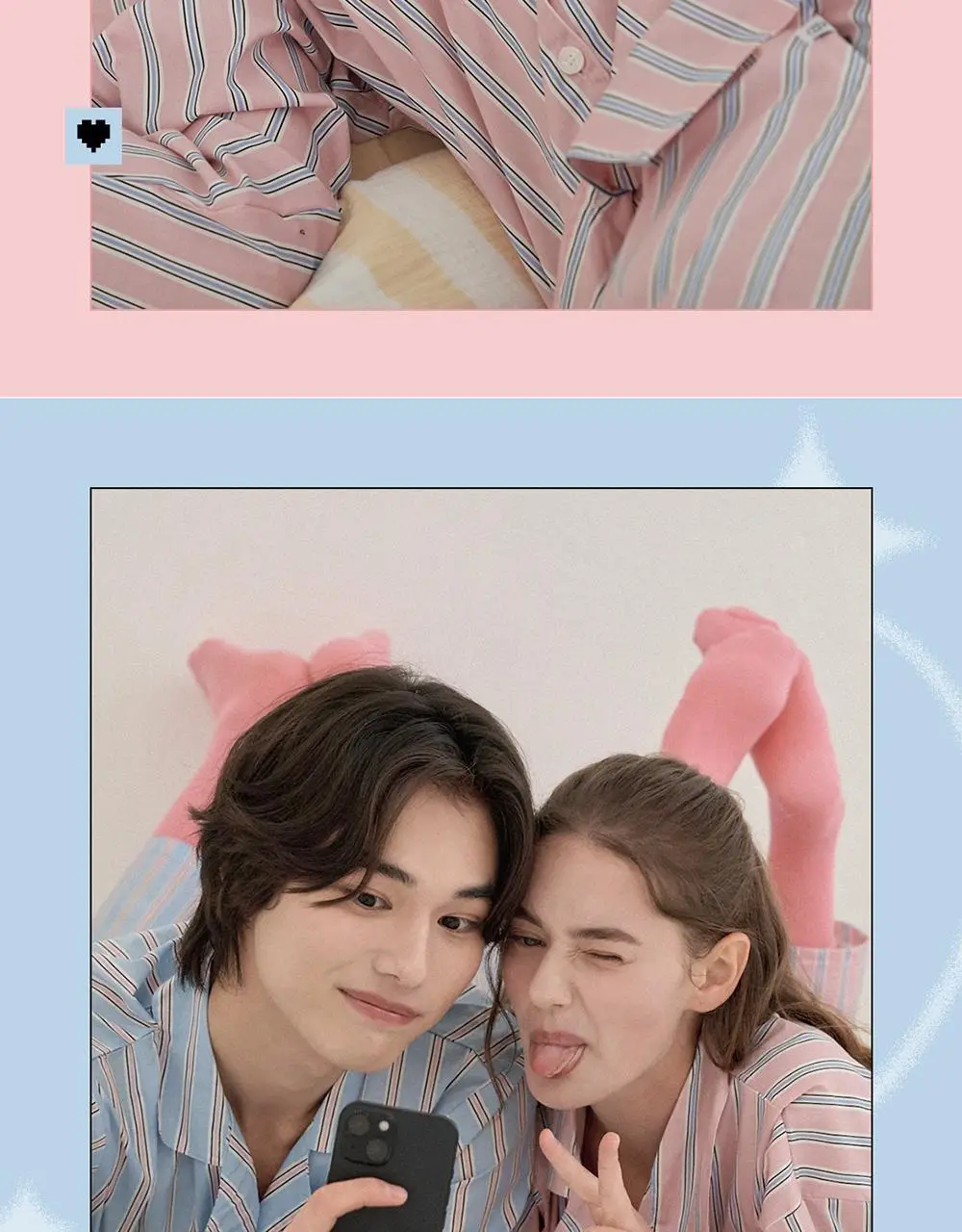 오프아워 러스트러스 코튼블렌드 긴팔 잠옷 세트 핑크 3종 택 1 (M / L / XL) 상세페이지 4