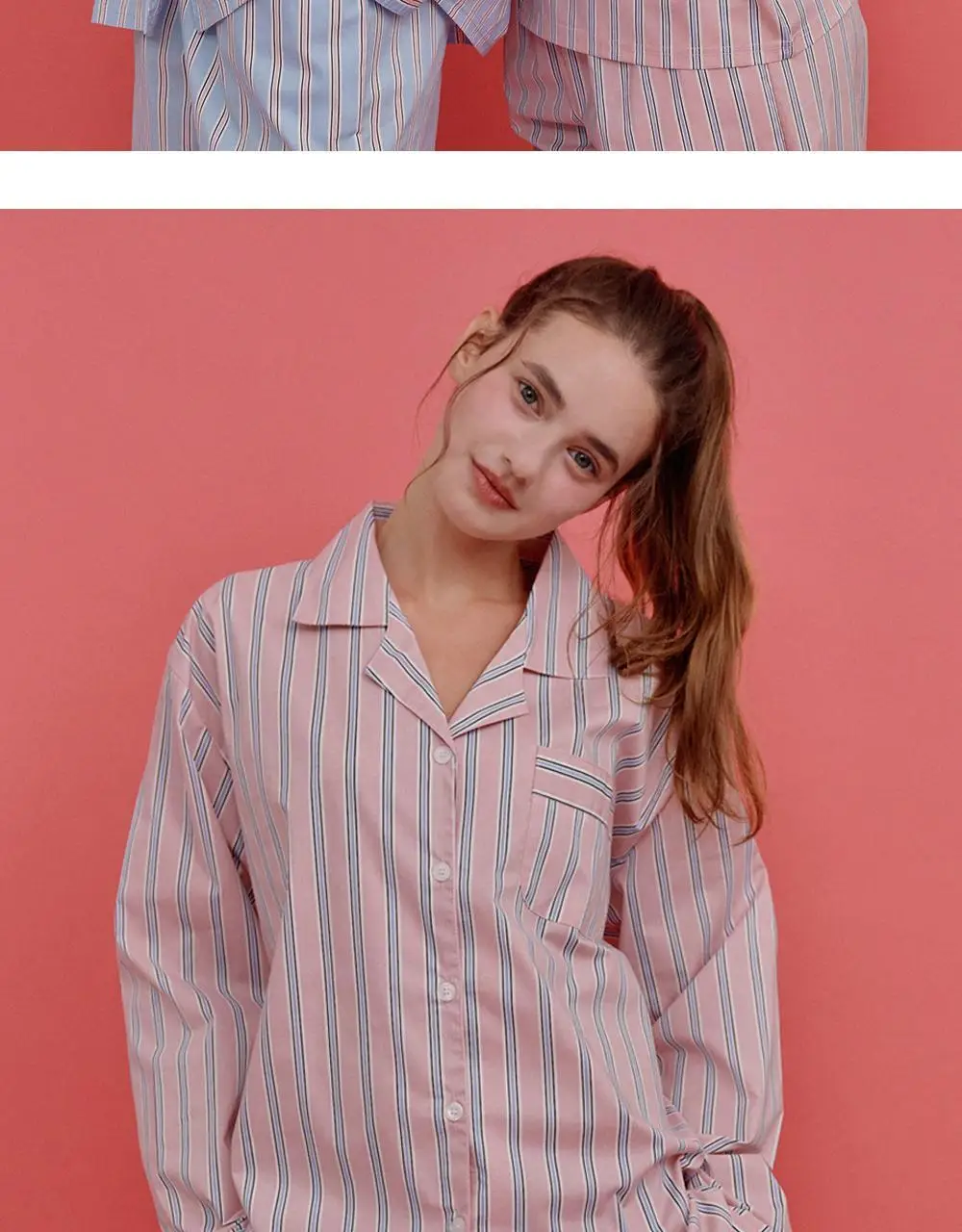 오프아워 러스트러스 코튼블렌드 긴팔 잠옷 세트 핑크 3종 택 1 (M / L / XL) 상세페이지 20