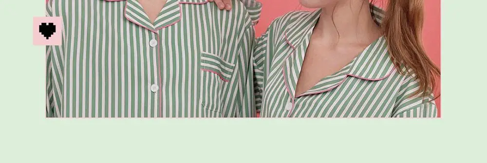 오프아워 민티 스트라이프 긴팔 잠옷 세트 3종 택 1 (M / L / XL) 상세페이지 6
