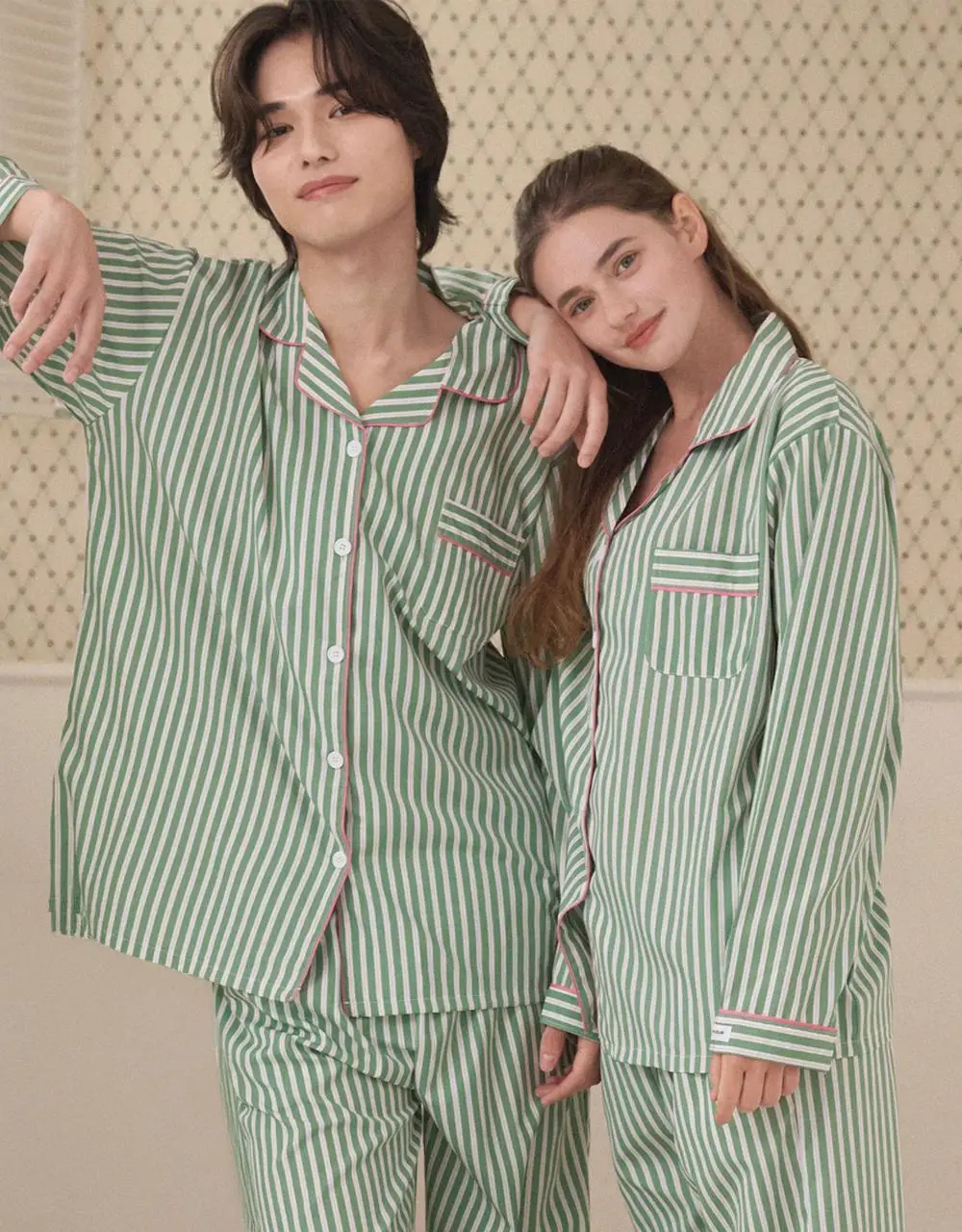 오프아워 민티 스트라이프 긴팔 잠옷 세트 3종 택 1 (M / L / XL) 상세페이지 7