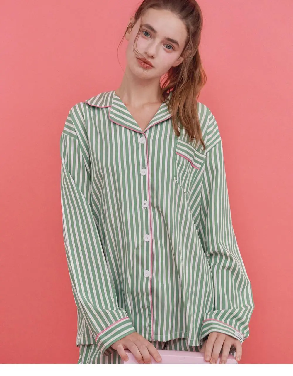 오프아워 민티 스트라이프 긴팔 잠옷 세트 3종 택 1 (M / L / XL) 상세페이지 16