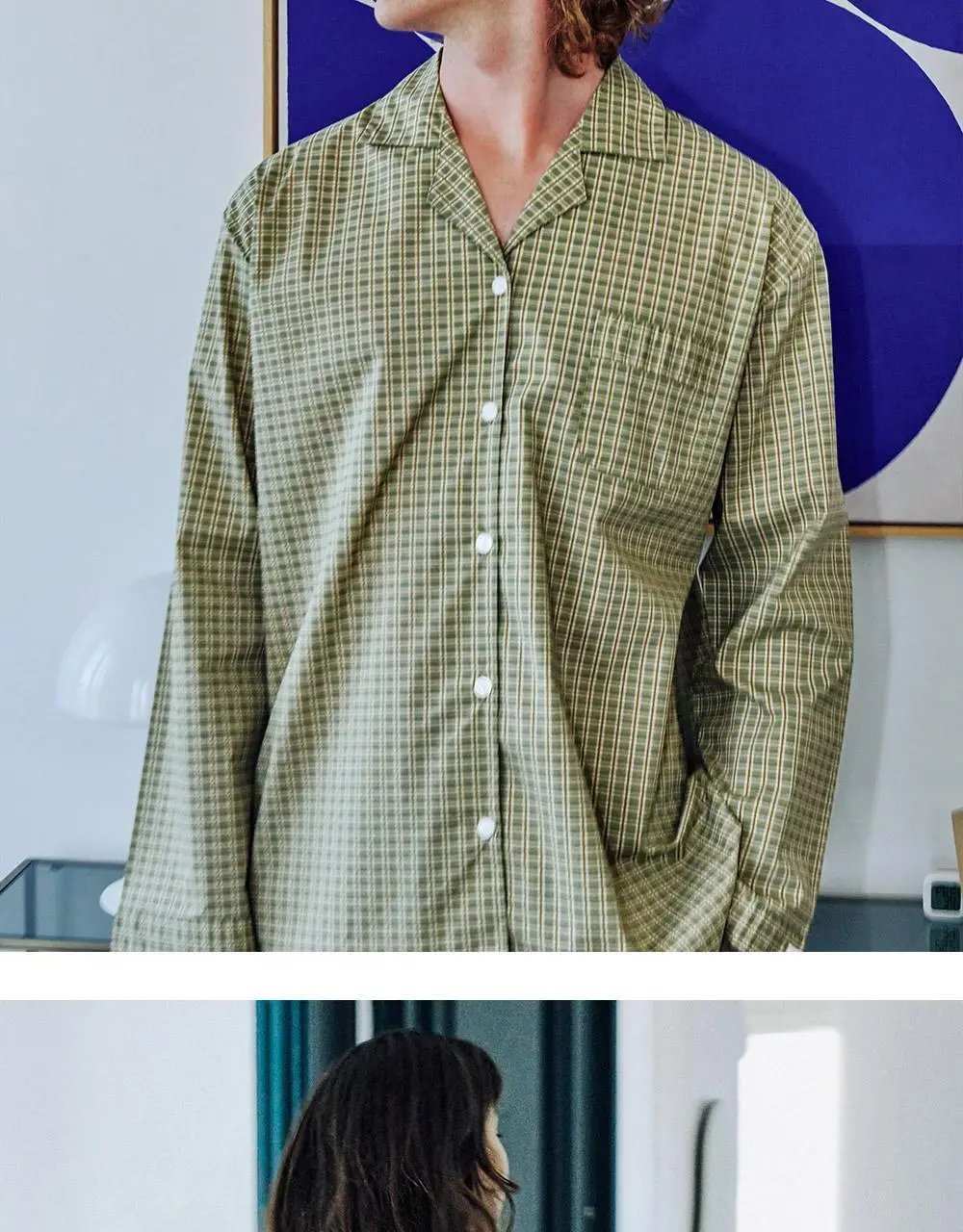 오프아워 세더올리브 코튼블렌드 긴팔 잠옷 세트 3종 택 1 (M / L / XL) 상세페이지 5