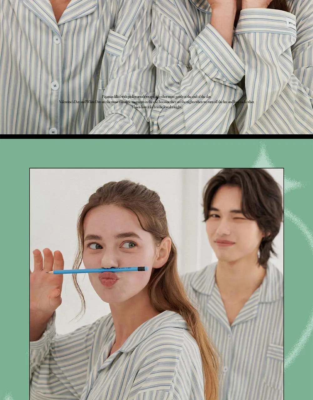오프아워 에반 피치 플러프 긴팔 잠옷 세트 3종 (M / L / XL) 상세페이지 2