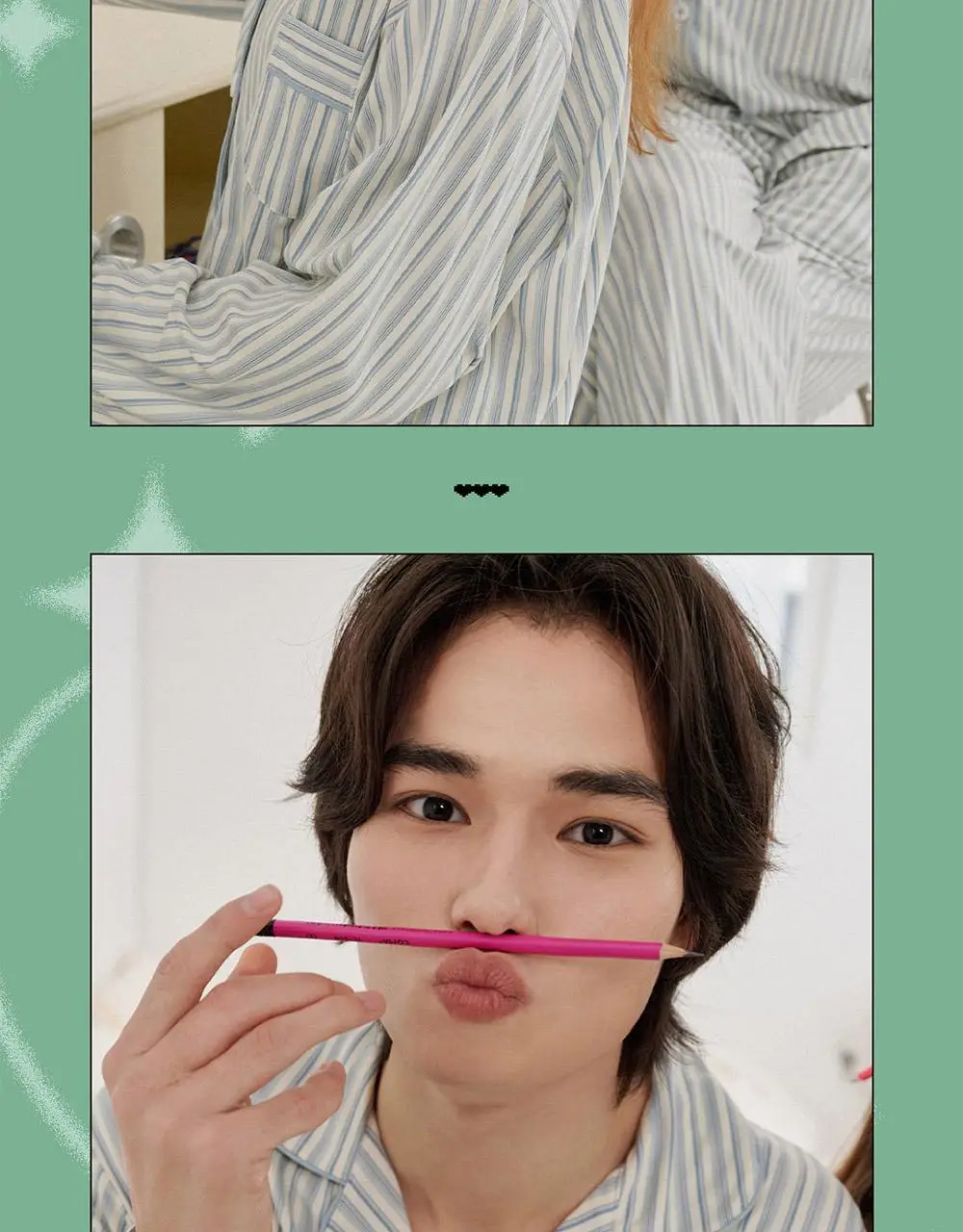 오프아워 에반 피치 플러프 긴팔 잠옷 세트 3종 (M / L / XL) 상세페이지 3