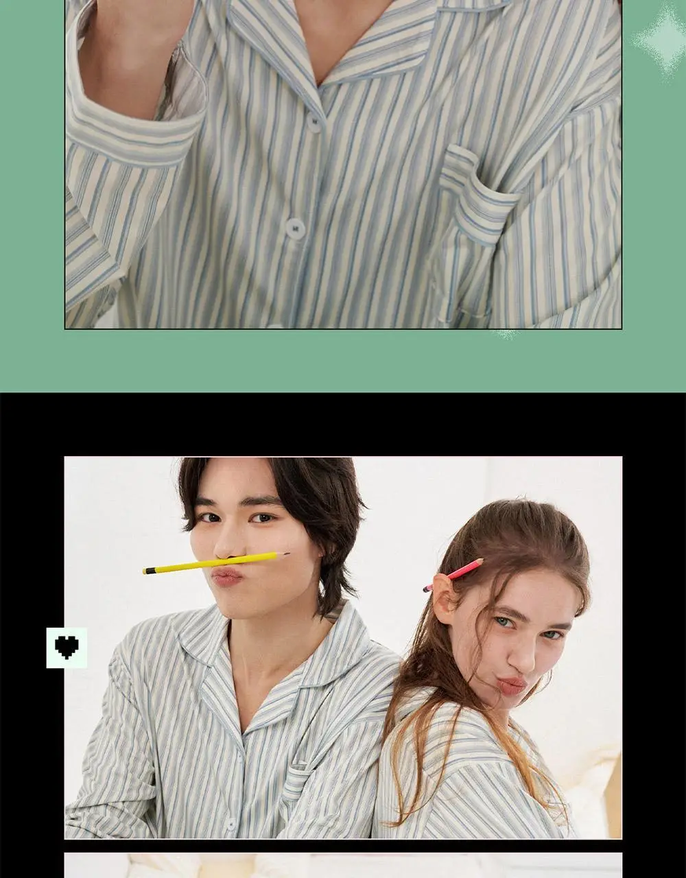 오프아워 에반 피치 플러프 긴팔 잠옷 세트 3종 (M / L / XL) 상세페이지 4