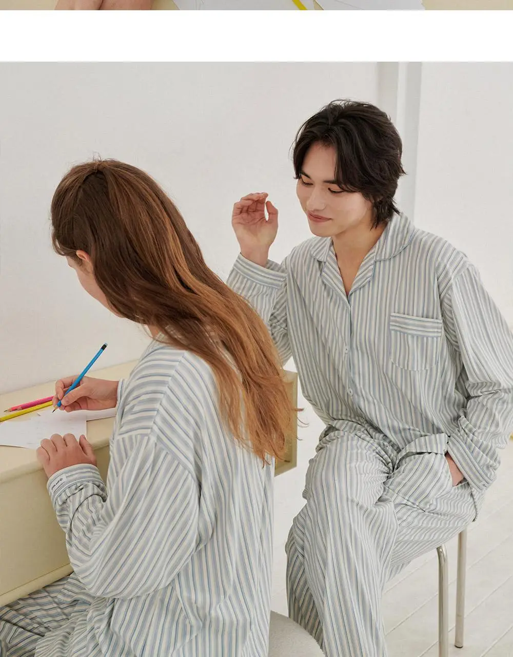오프아워 에반 피치 플러프 긴팔 잠옷 세트 3종 (M / L / XL) 상세페이지 16