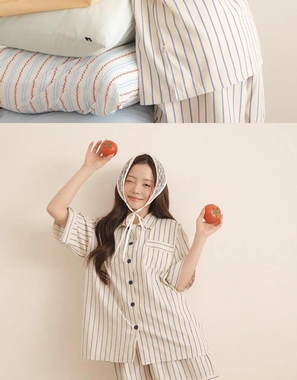 오프아워 타이드리듬 오트샌디 반팔 잠옷 세트 상세페이지 4
