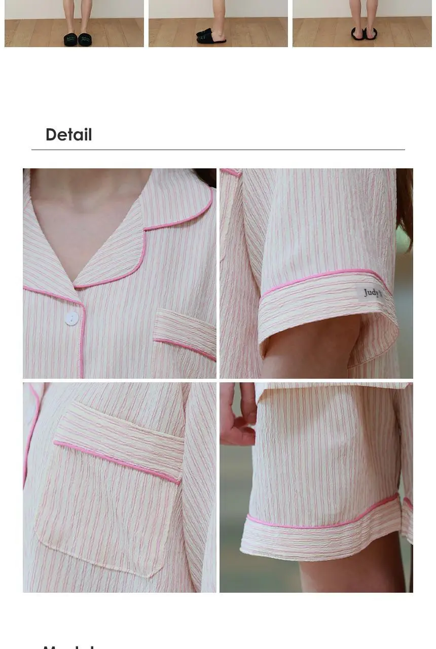 주디앤 쿨터치 위스퍼 스트라이프 여름 반팔 파자마 세트 상세페이지 27