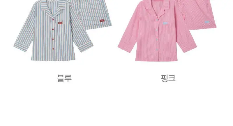 휘게 언더웨어 롤리팝 코튼 파자마 SET_2 Colors (블루/핑크) 상세페이지 3