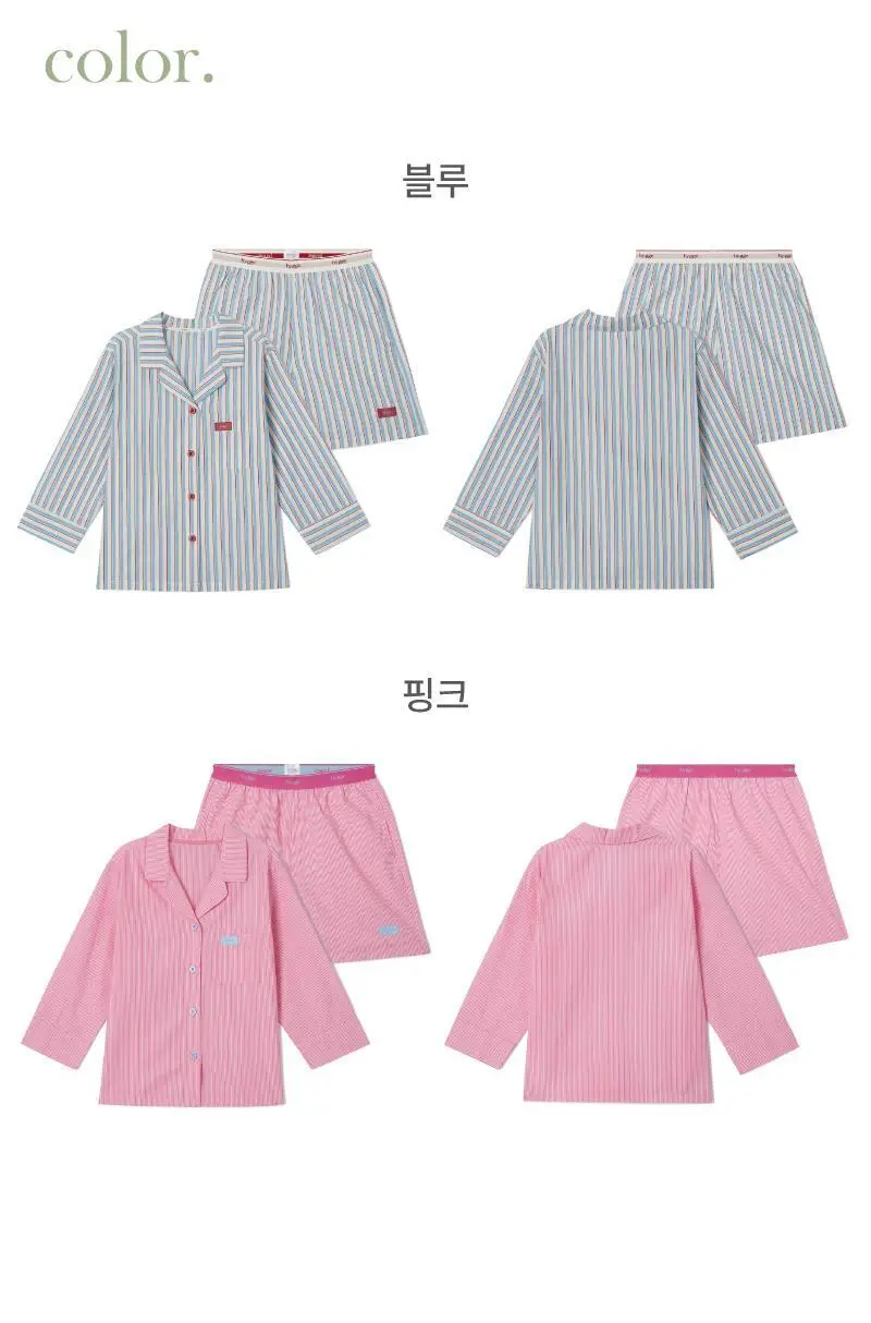 휘게 언더웨어 롤리팝 코튼 파자마 SET_2 Colors (블루/핑크) 상세페이지 18