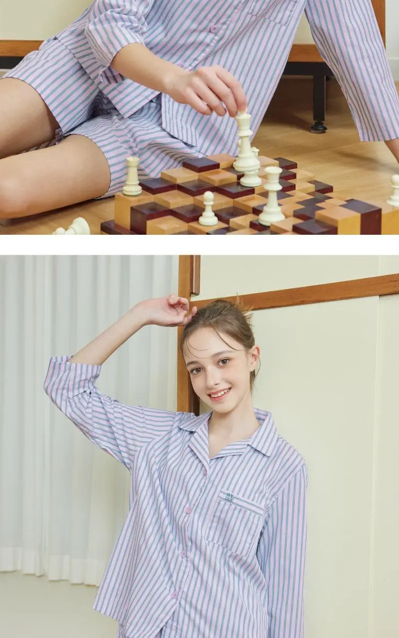휘게 언더웨어 미드나잇 파자마 세트 - 라이트퍼플 상세페이지 15