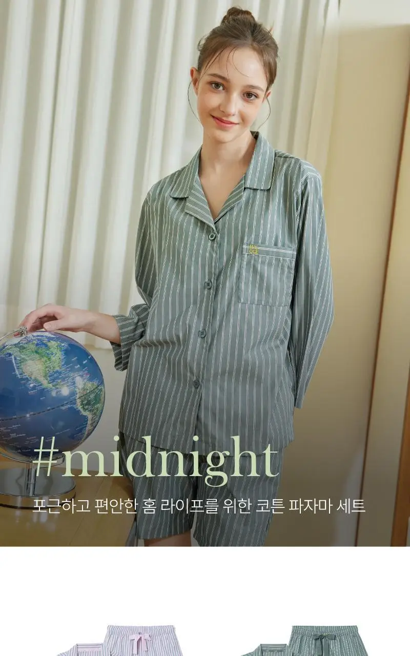 휘게 언더웨어 미드나잇 파자마 세트 - 블루그레이 상세페이지 2