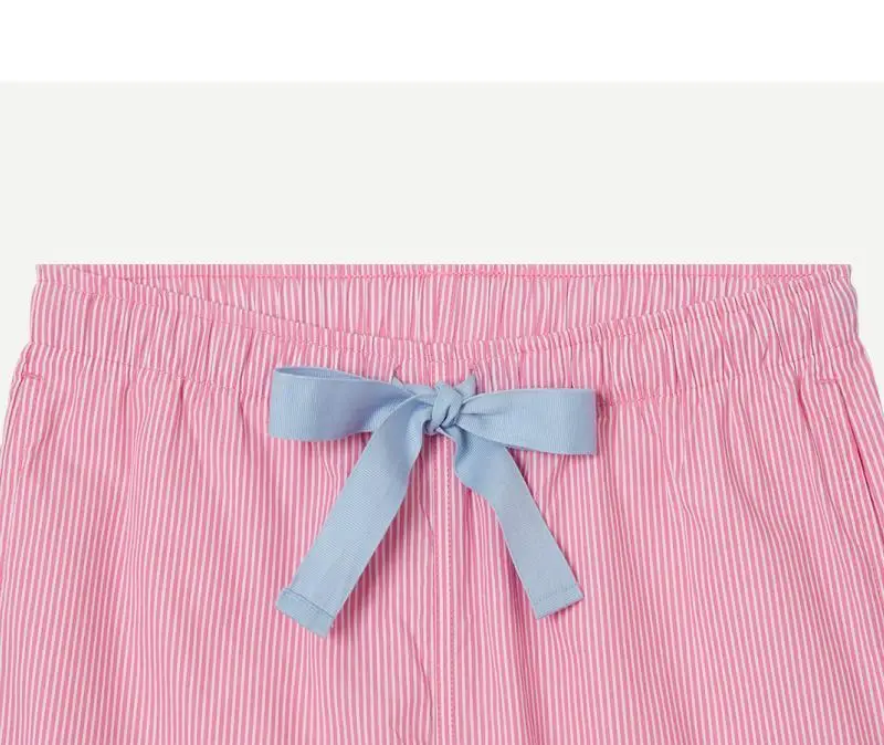 휘게 언더웨어 스트라이프 패턴 롤리팝 파자마 면 코튼 롱 9부 팬츠 홈웨어 이지웨어 - 핑크 상세페이지 7