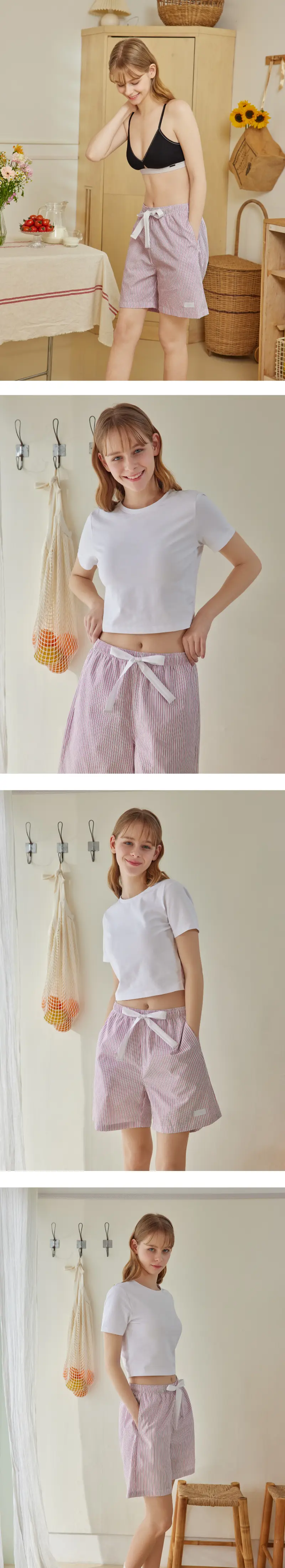 휘게 언더웨어 인조이 파자마 숏팬츠 핑크 FREE 상세페이지 3