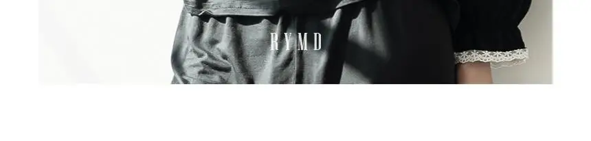 RYMD 모달 브라캡 긴소매 화이트리본 투피스 홈웨어 블랙 상세페이지 7