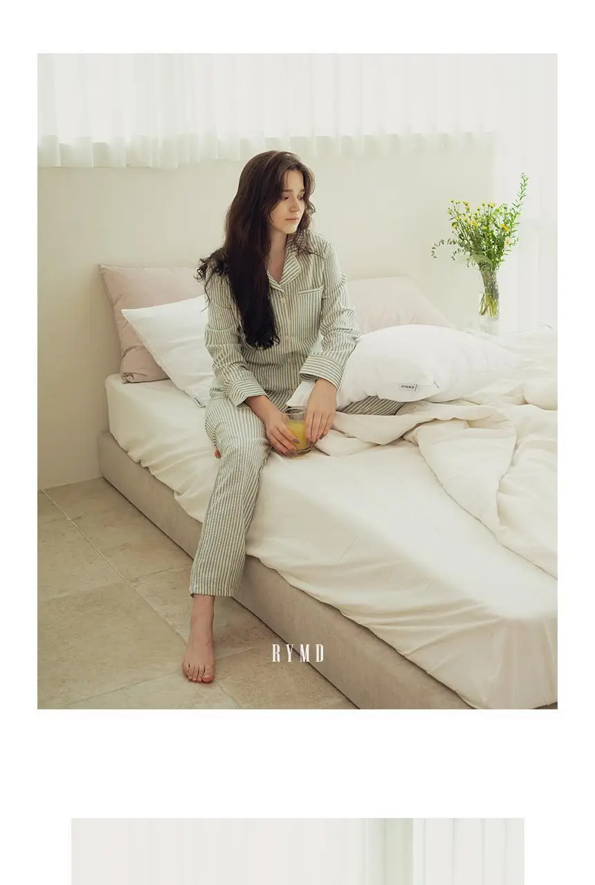 RYMD 힐링잠옷 스트라이프 오가닉 투피스 홈웨어 2color 상세페이지 8