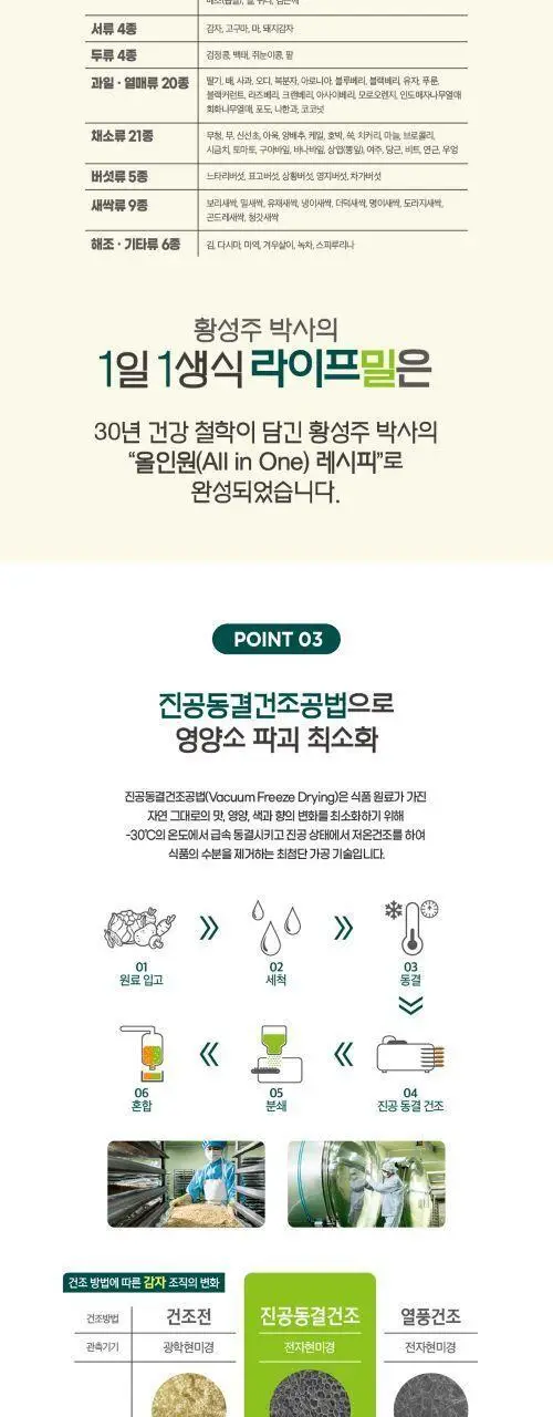 이롬생식 황성주 박사의 1일 1생식 라이프밀 30g 14포 상세페이지 5
