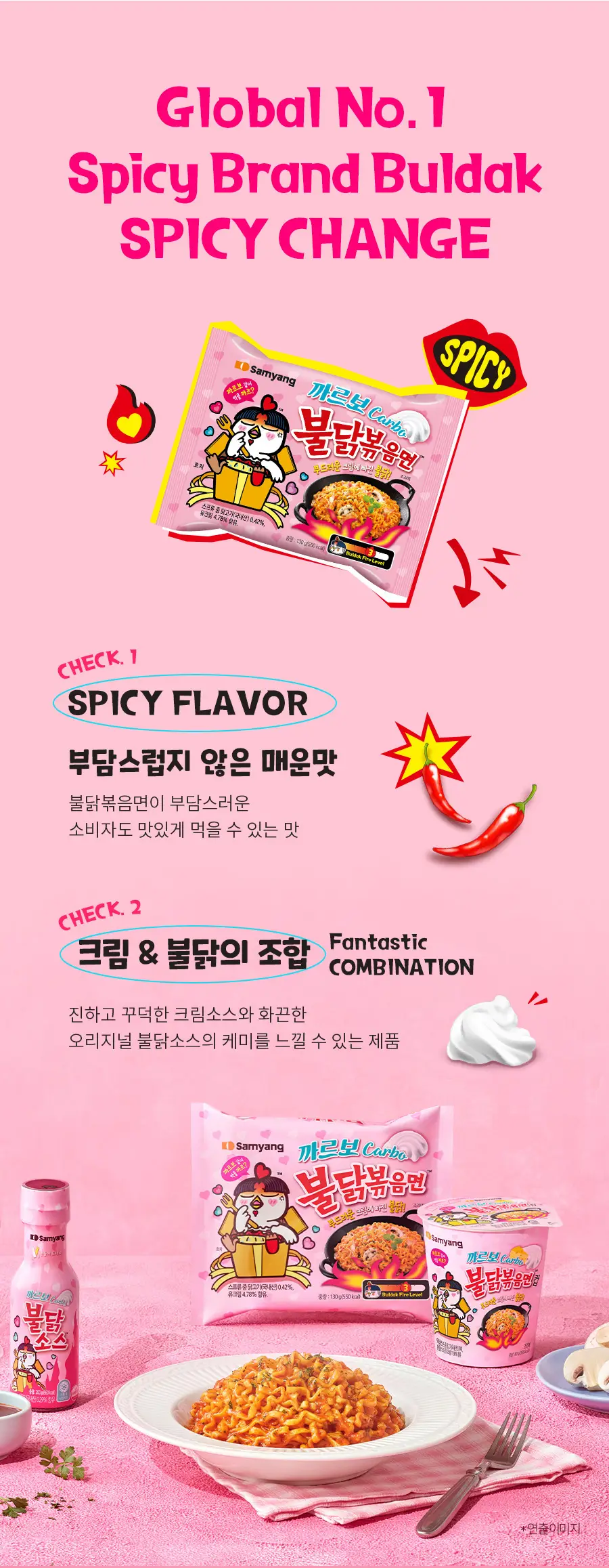삼양식품 까르보불닭볶음면 130g 4개입 상세페이지 3