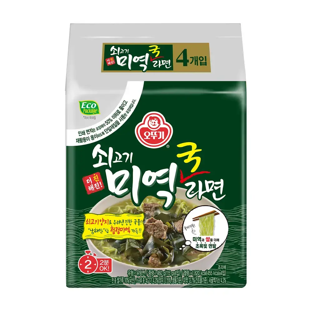 오뚜기 쇠고기미역국라면 115g*4개입
