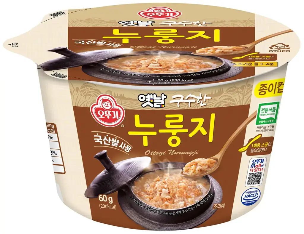 오뚜기 옛날 구수한끓여먹는누룽지(용기) 60g
