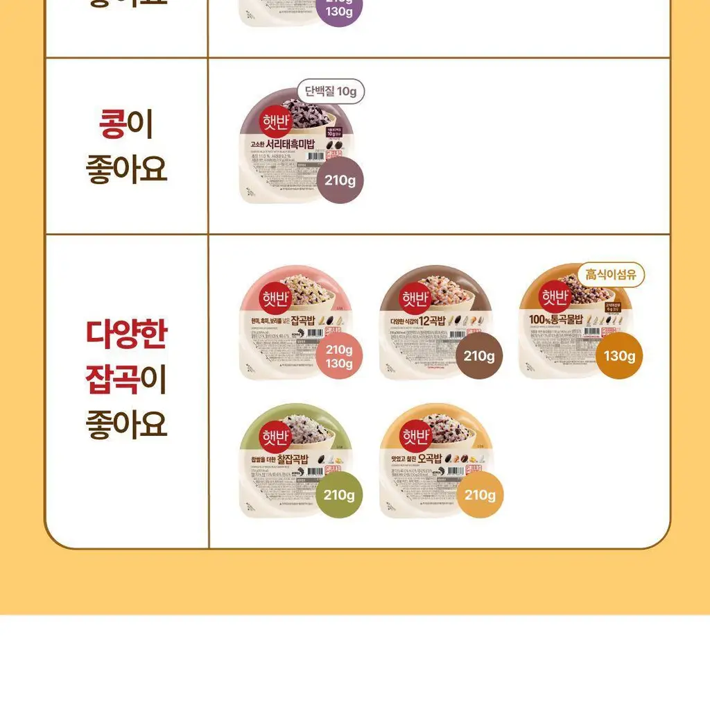 햇반 백미/잡곡밥/흑미밥/현미밥 골라담기 상세페이지 89