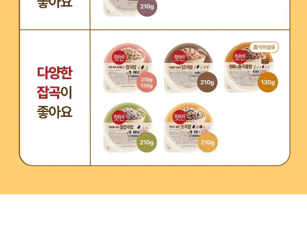햇반 백미/잡곡밥/흑미밥/현미밥 골라담기 상세페이지 112