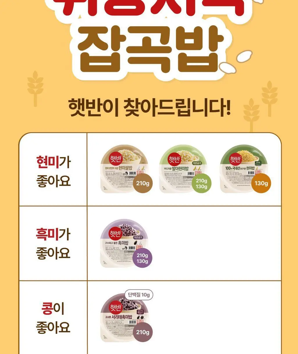 햇반 백미/잡곡밥/흑미밥/현미밥 골라담기 상세페이지 156