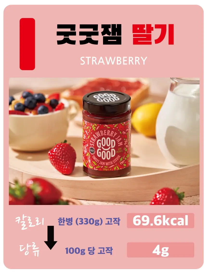 굿굿 스위트잼 위드 스테비아 라즈베리 330g 상세페이지 4