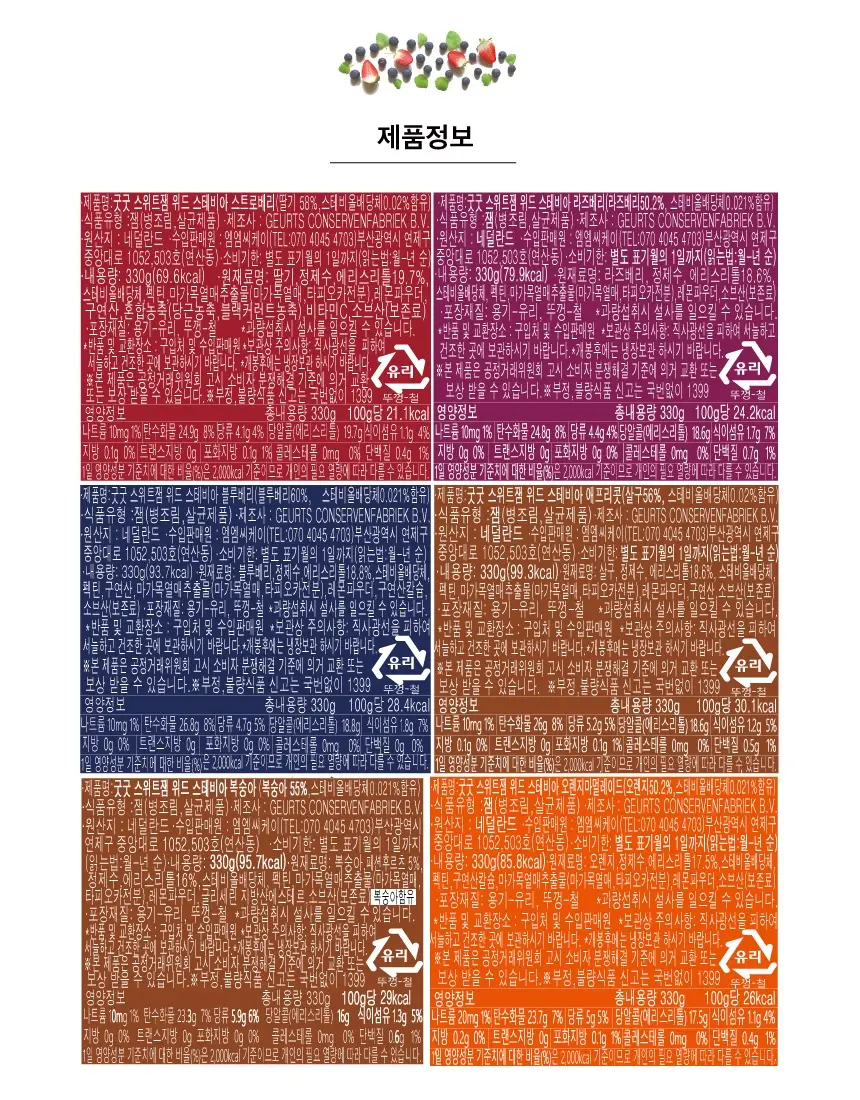 굿굿 스위트잼 위드 스테비아 스트로베리 330g 상세페이지 22