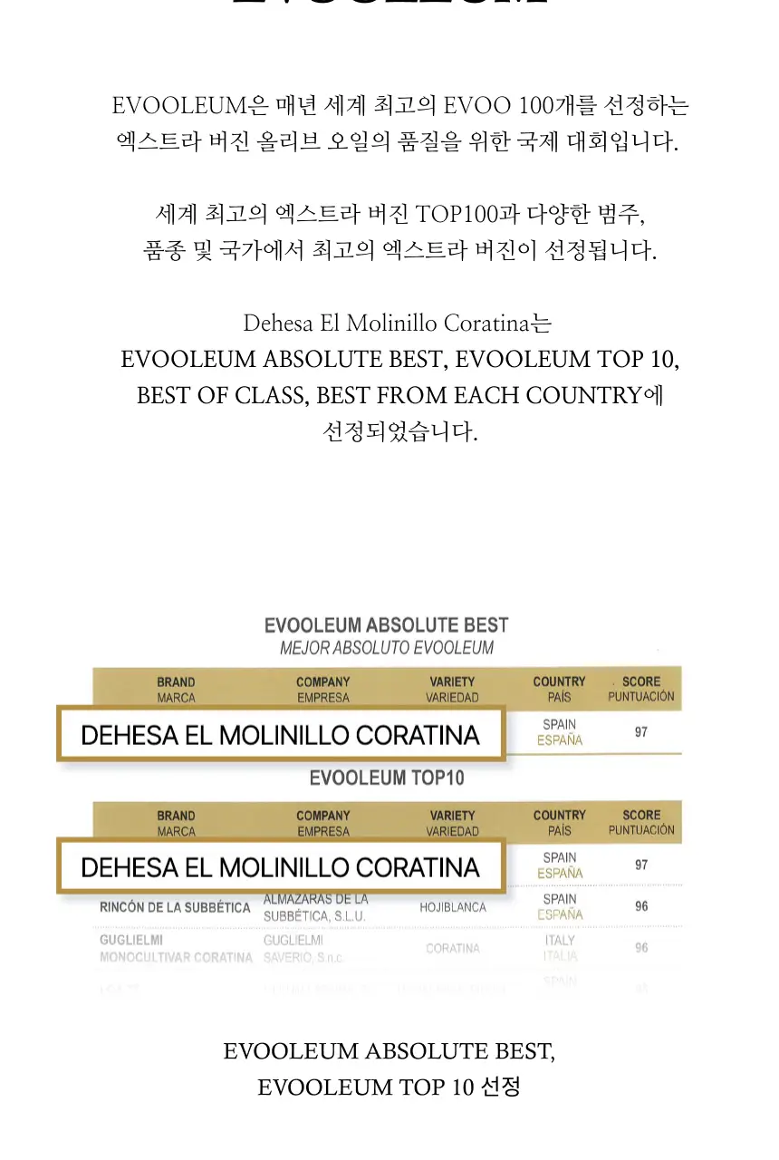 데헤사 엘 몰리니요 엑스트라버진 올리브오일 250ml 코라티나 상세페이지 10