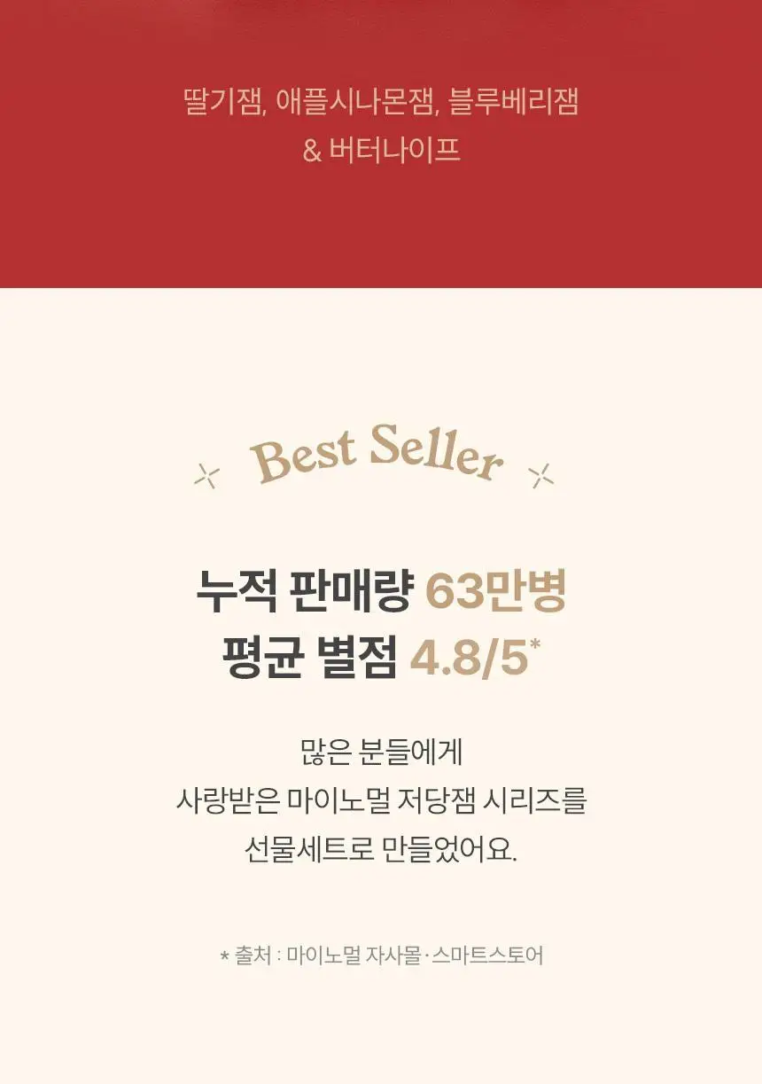 마이노멀 저당 잼 160g 3종 선물세트(딸기 +블루베리+사과) 상세페이지 3