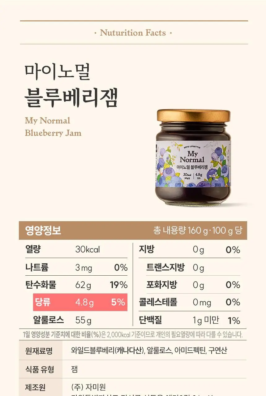마이노멀 저당 잼 160g 3종 선물세트(딸기 +블루베리+사과) 상세페이지 32