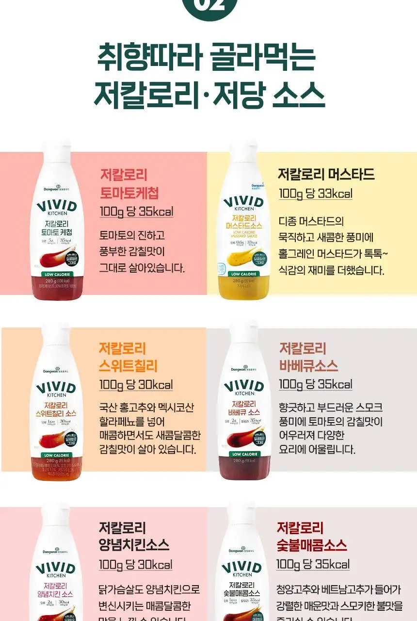 비비드키친 저칼로리/저당 소스 19종 택1 상세페이지 4