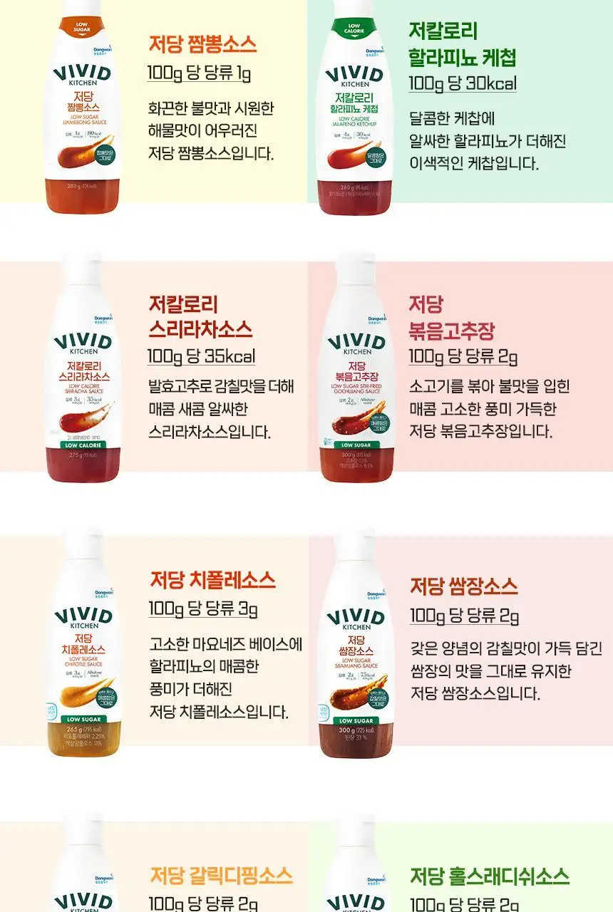 비비드키친 저칼로리/저당 소스 19종 택1 상세페이지 6