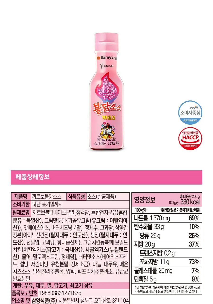 삼양 까르보불닭소스200g 상세페이지 11