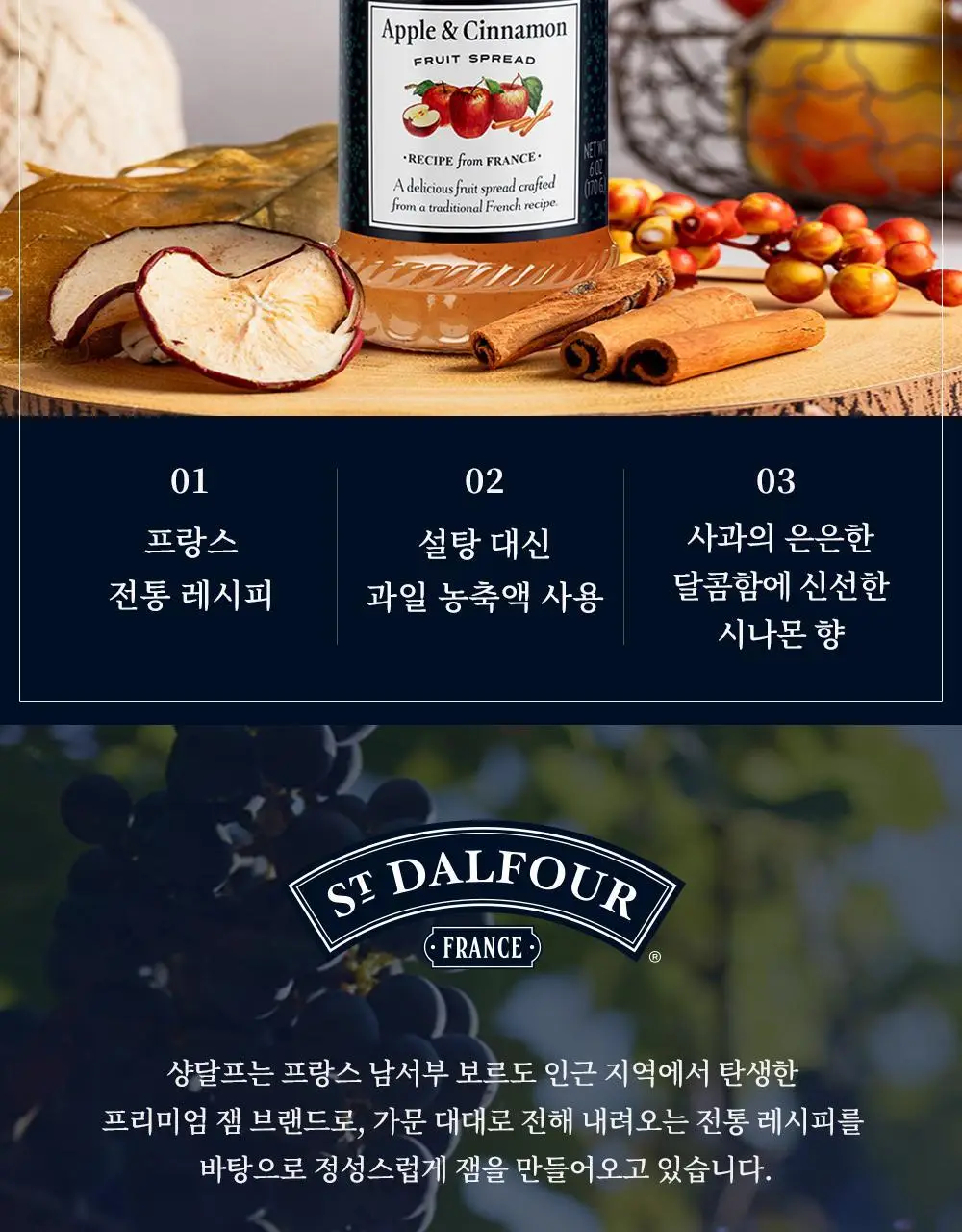 샹달프 애플 앤 시나몬잼 170g 상세페이지 2