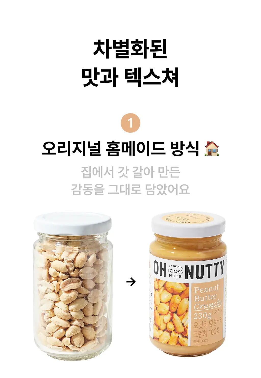 오넛티 100% 땅콩버터 크런치 230g 상세페이지 3