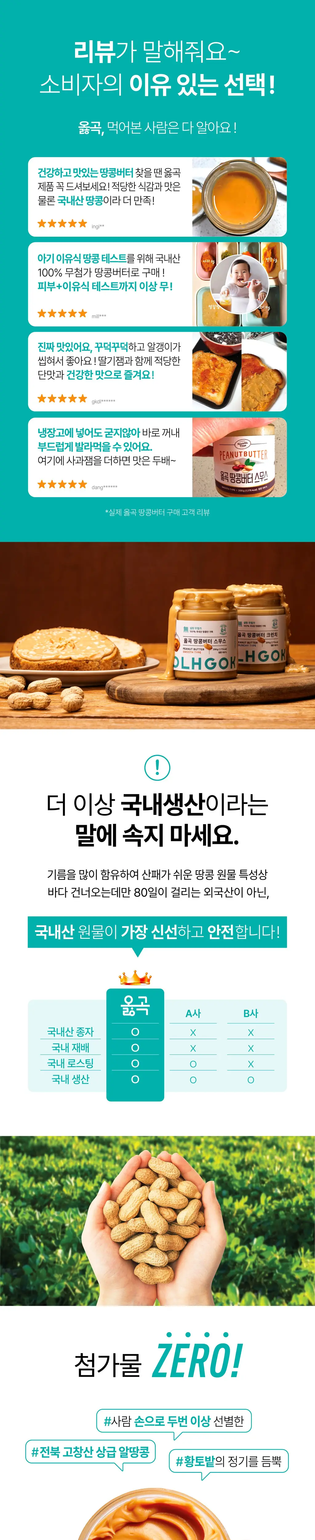 옳곡 땅콩버터 크런치 464g 상세페이지 3