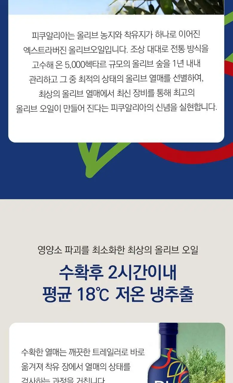 피쿠알리아 프리미엄 엑스트라버진 올리브오일 500ml (온) 상세페이지 5