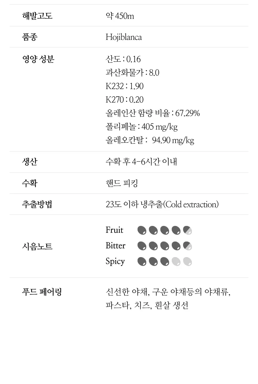 헤리자 데 라 로빌라 엑스트라버진 올리브오일 500ml 오히블랑카 상세페이지 5