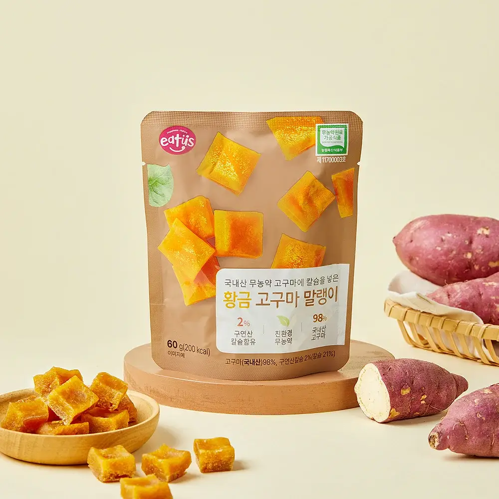 이더스 국내산 무농약 고구마에 칼슘을 넣은 황금 고구마 말랭이 60g