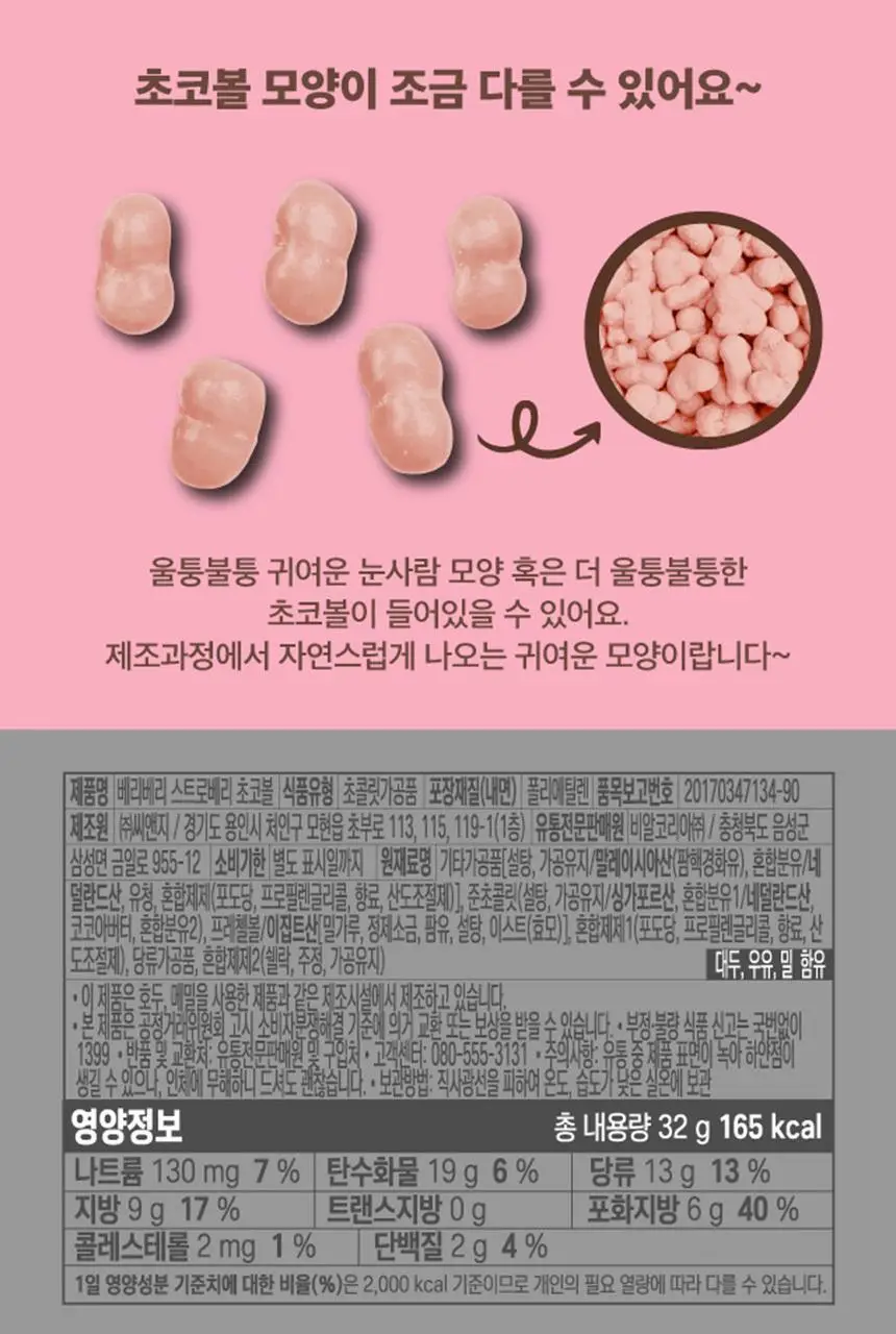 배스킨라빈스 베리베리스트로베리 초코볼 32g 상세페이지 3