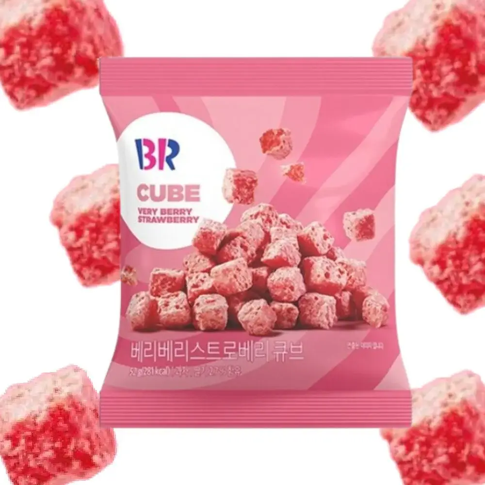 배스킨라빈스 베리베리스트로베리 큐브스낵 52g