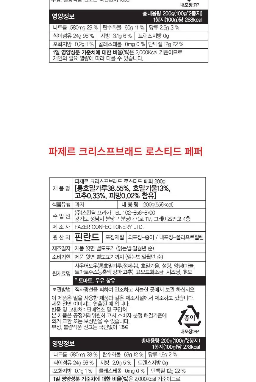 파제르 크리스프브래드 200g 호밀 상세페이지 10
