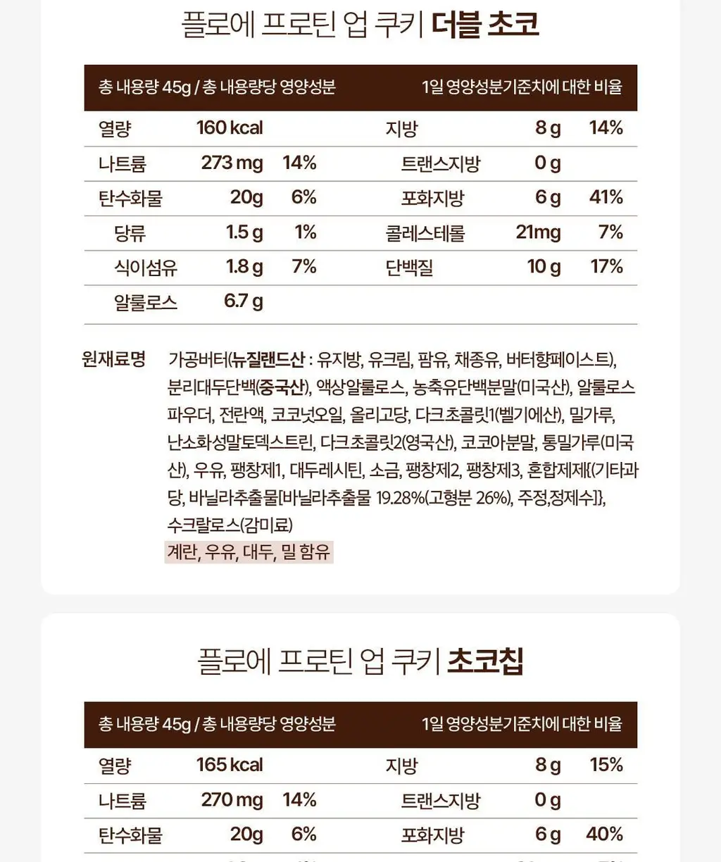 플로에 프로틴 업 쿠키 5입 3종 (아몬드바닐라/초코칩/더블초코) 상세페이지 49