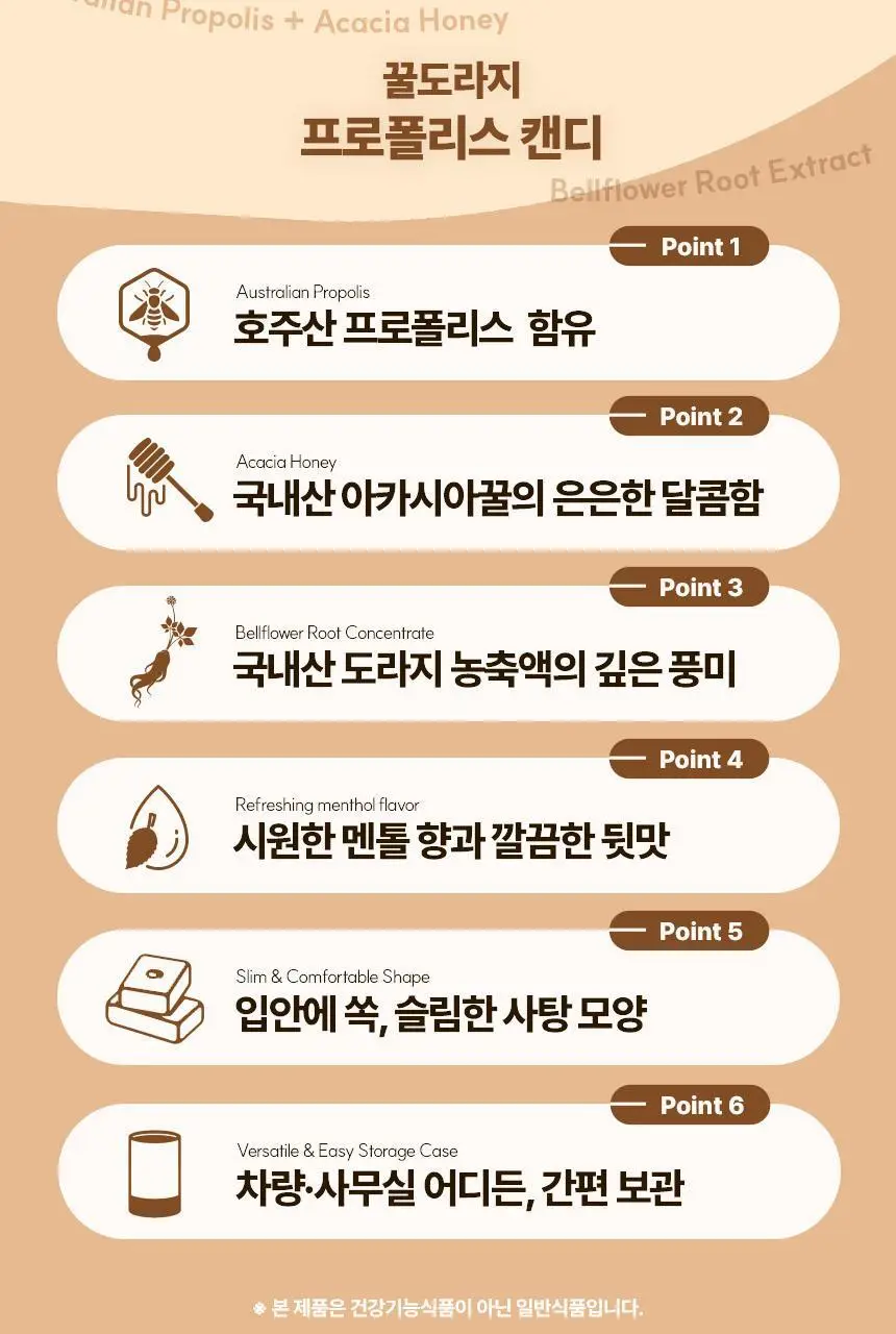나무인터내셔널 꿀도라지 프로폴리스 캔디 40개입 상세페이지 3