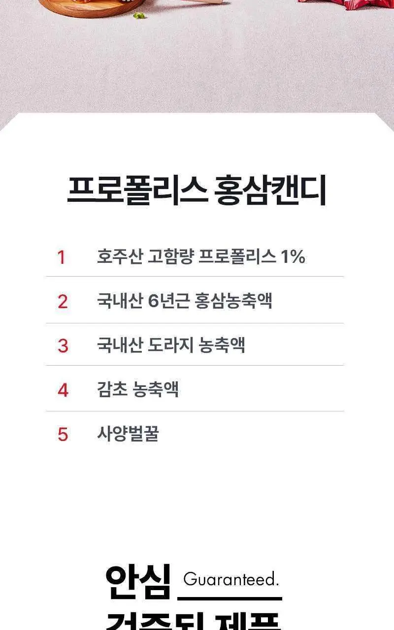뉴트라라이프 프로폴리스 홍삼캔디 4.5g 30개입 상세페이지 2